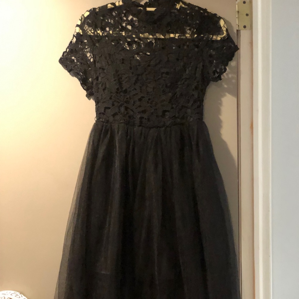 Shein Black tulle and lace dress